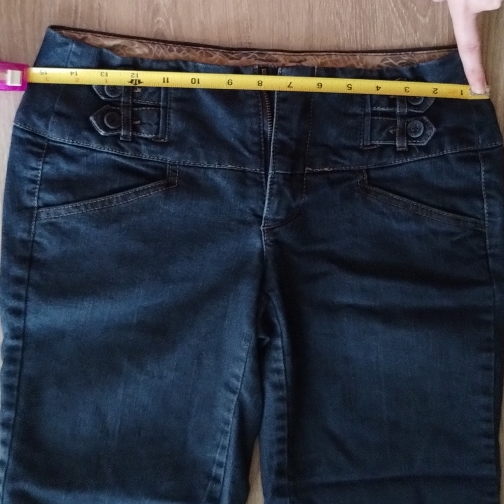 Boom Boom Jeans Juniors Size 5 Dark Blue Denim Bermuda Shorts - Picture 10 of 15